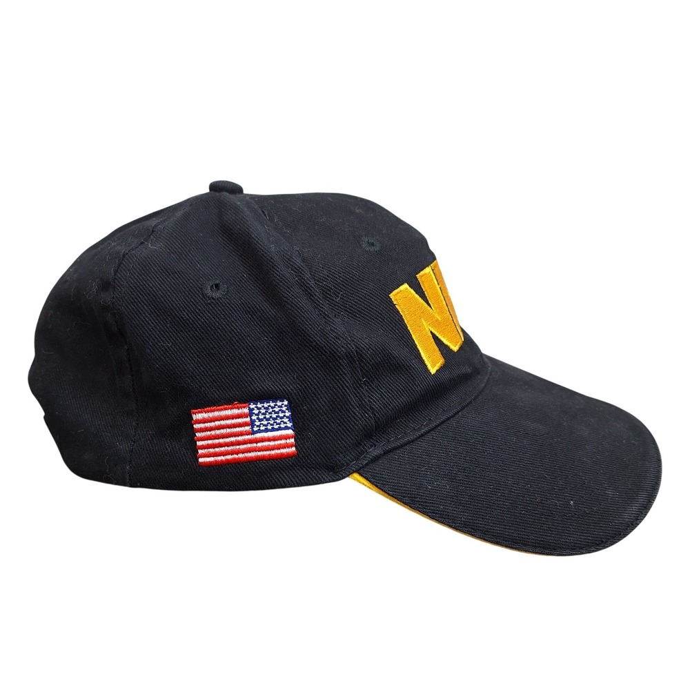 NRA National Rifle Association Black Yellow Adjustable Baseball Cap Hat USA Flag